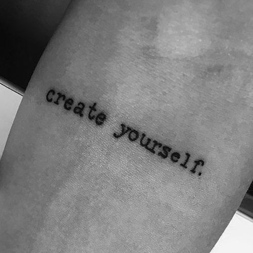 Simple Quote Tattoo in Old Fashioned Typewriter Font