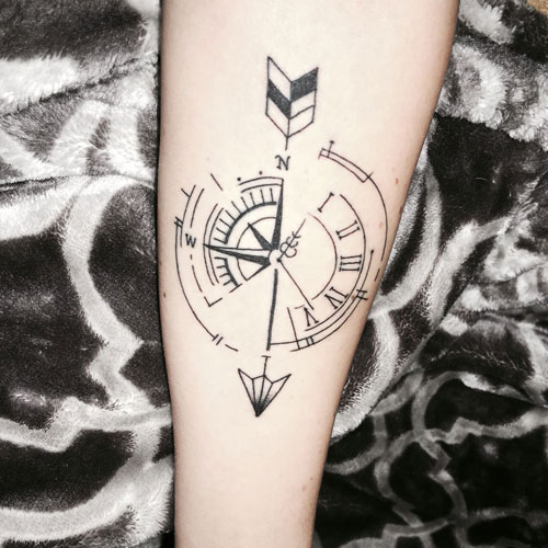 Sketched Compass Forearm Piece