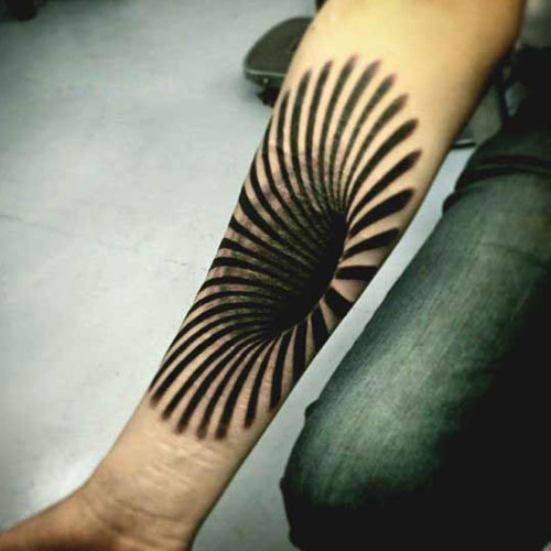 Spiraling Black Hole Tattoo Design