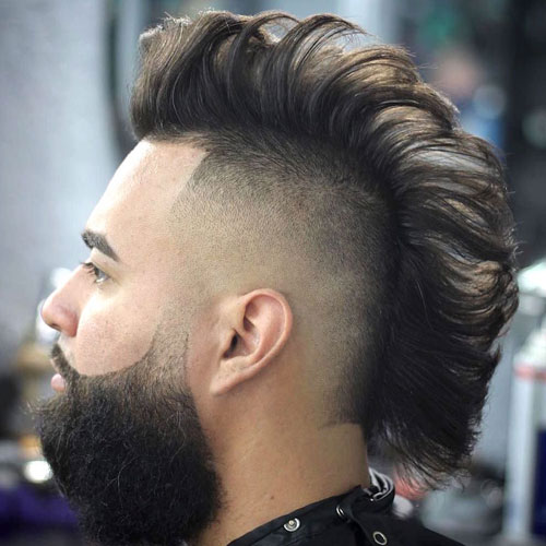 Wavy Combed Out Mohawk Idea for Men