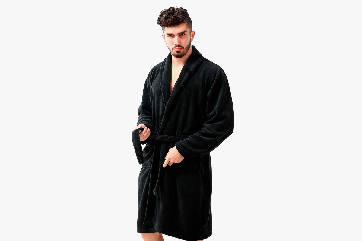 Pembrook Men’s Soft Fleece Kimono Robe