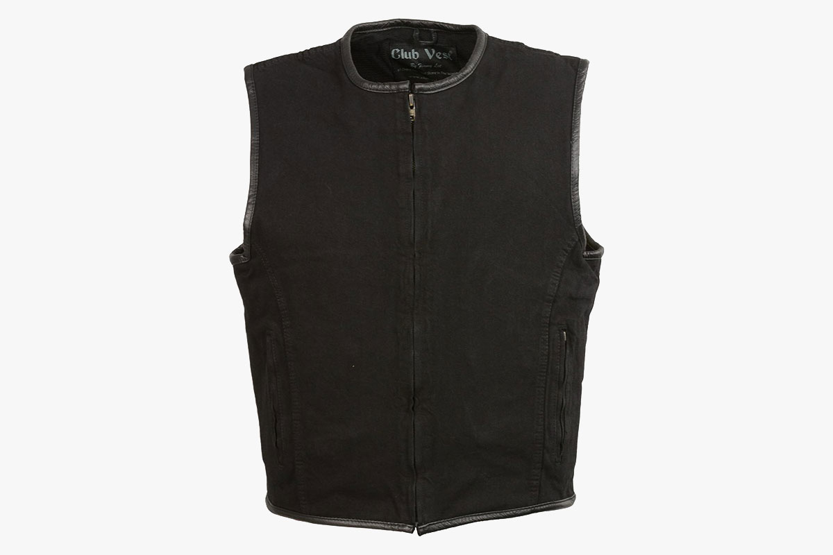 CLUBVEST Zipper Front Denim Vest with Dual Concealed Carry Pockets