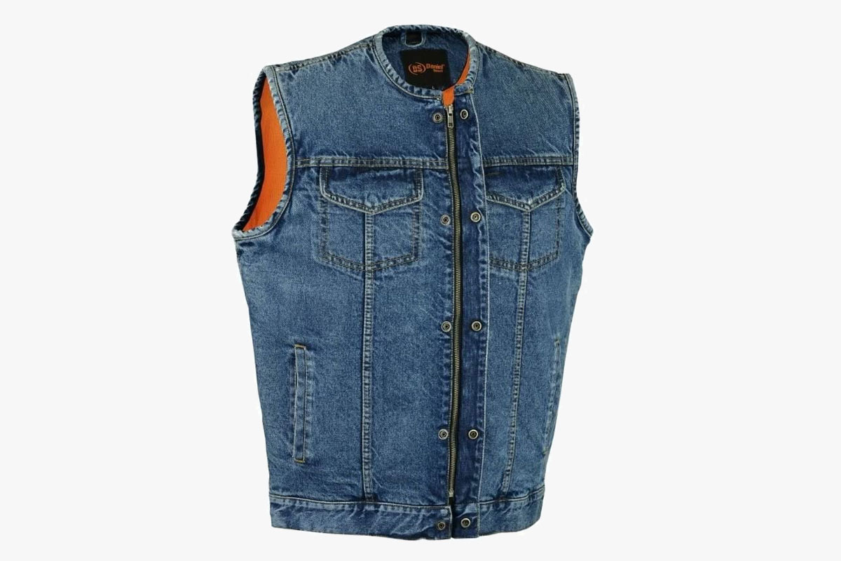 Daniel Blue Denim Vest with Concealed Carry Pocket