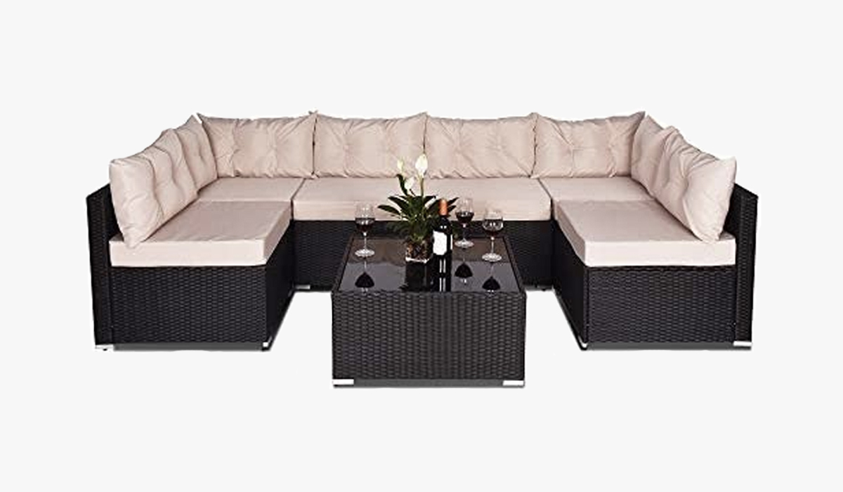 amolife 7 pieces sofa set outdoor furniture