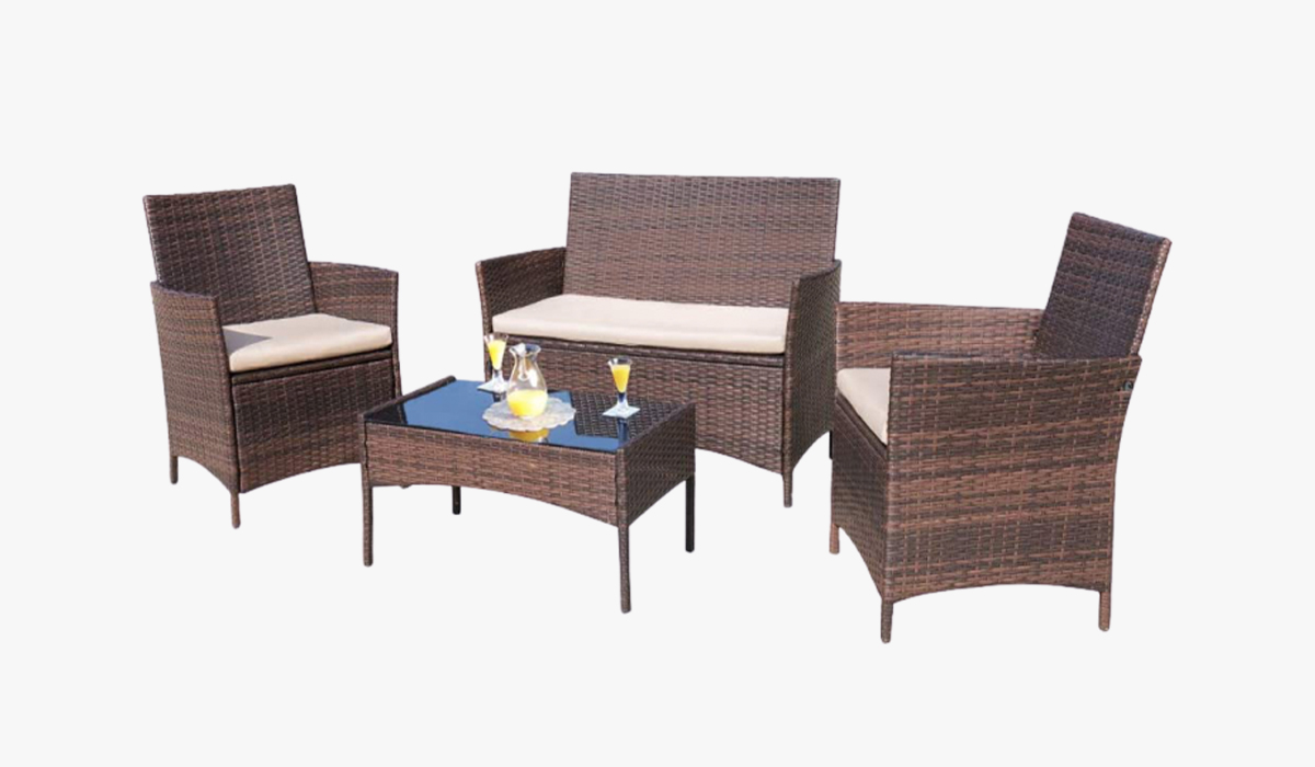 homall 4 pieces outdoor furniture sets