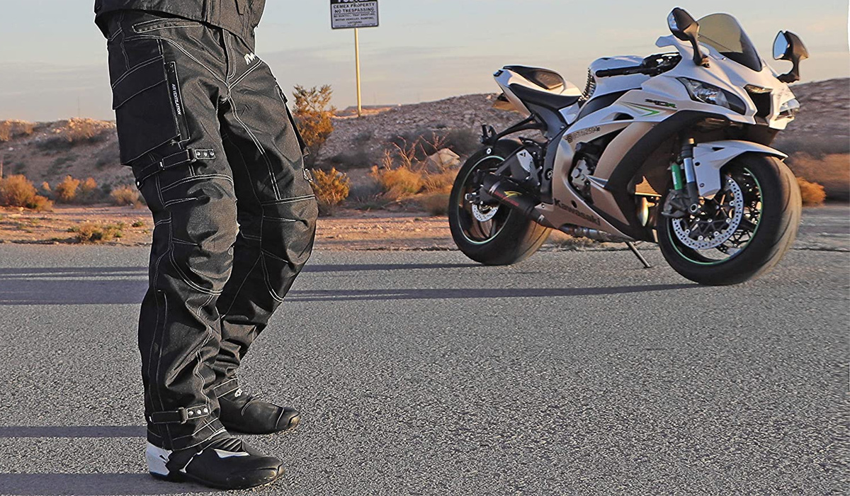 black motorcycle pants for men