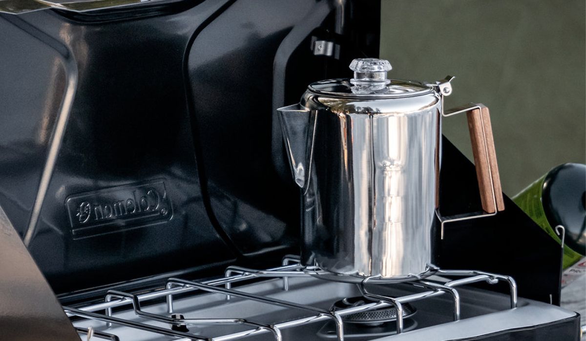 coffee percolator on the stove