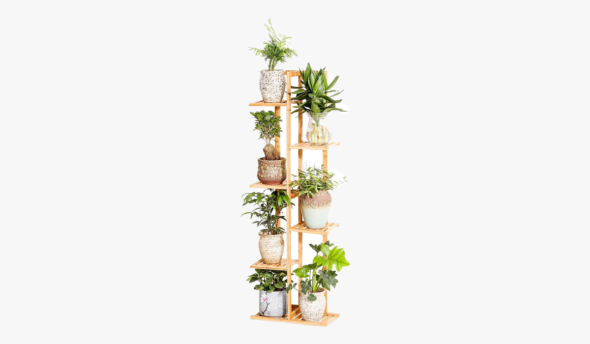 copree bamboo 6-tier 7-potted plant stand