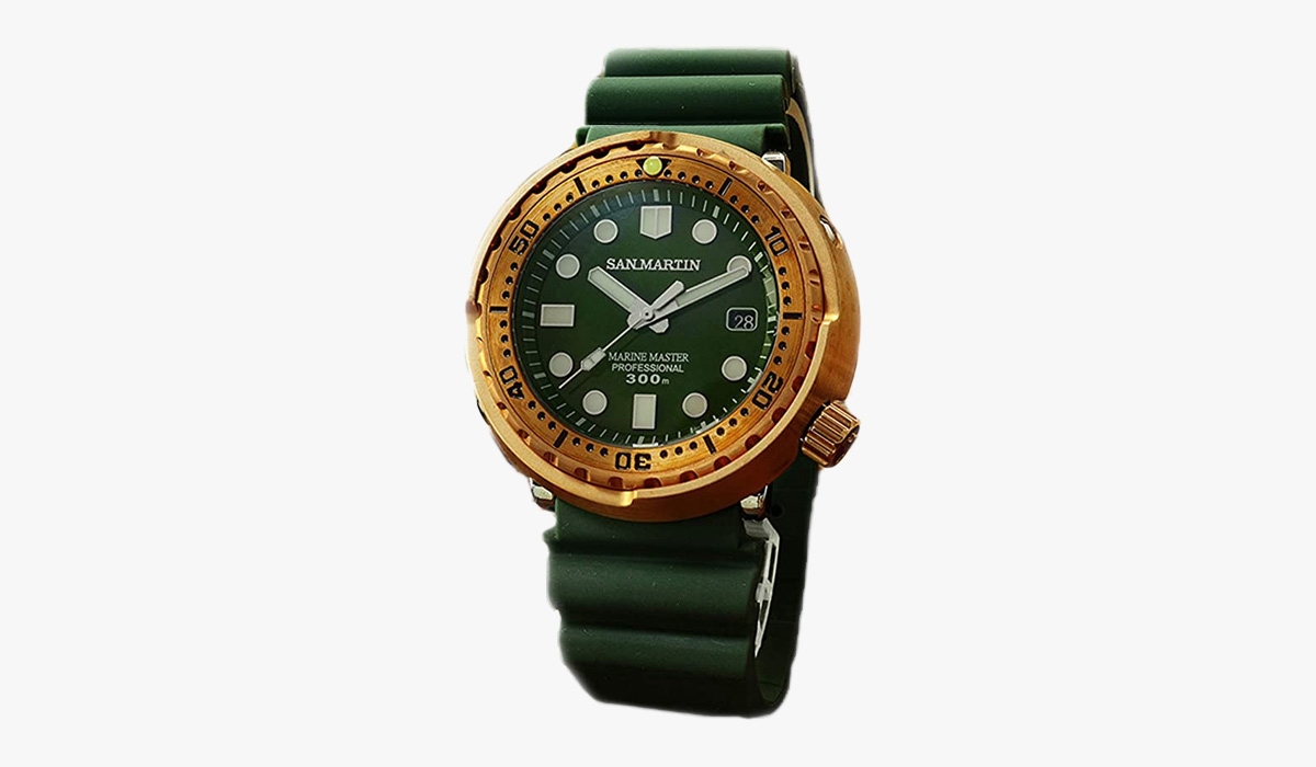 san martin men's bronze automatic watch