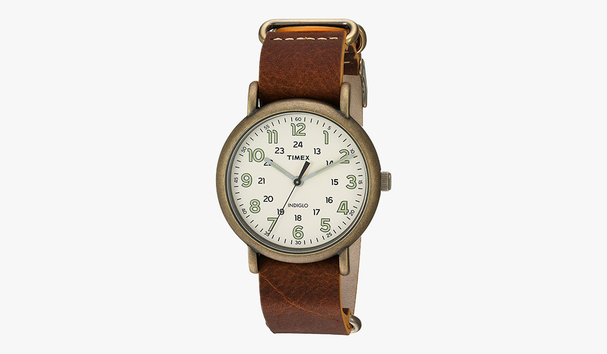 timex men's weekender bronze watch