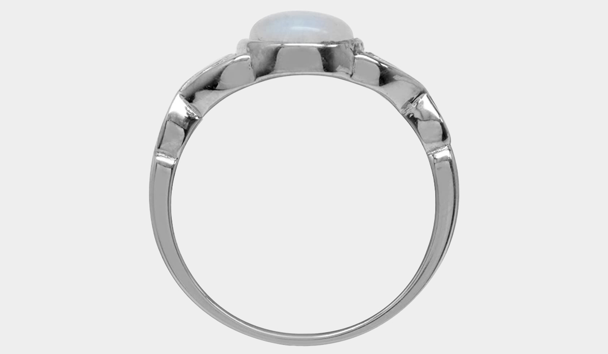silvershake natural moonstone solitaire ring