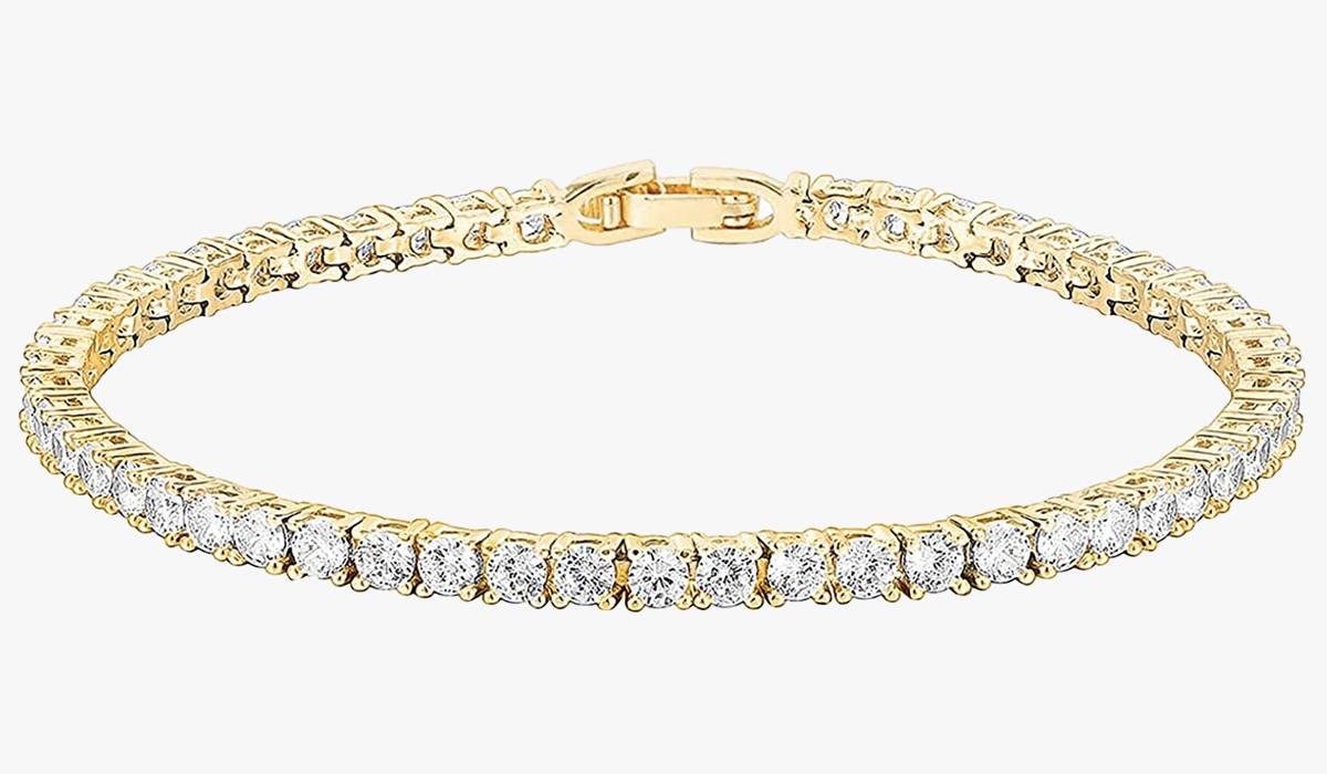 pavoi 14k gold plated classic tennis bracelet