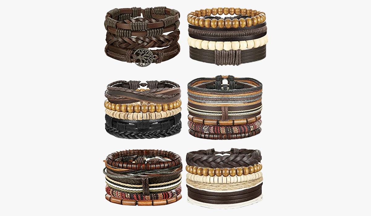 fibo steel woven cuff bracelet set