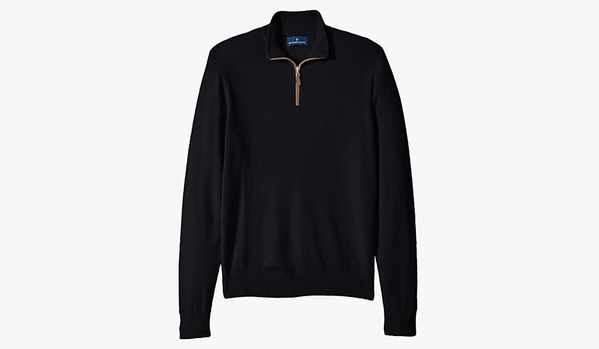 amazon brand - buttoned down men's cashmere quarter-zip sweater