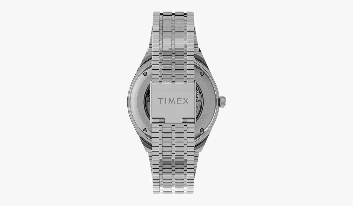timex watch back view